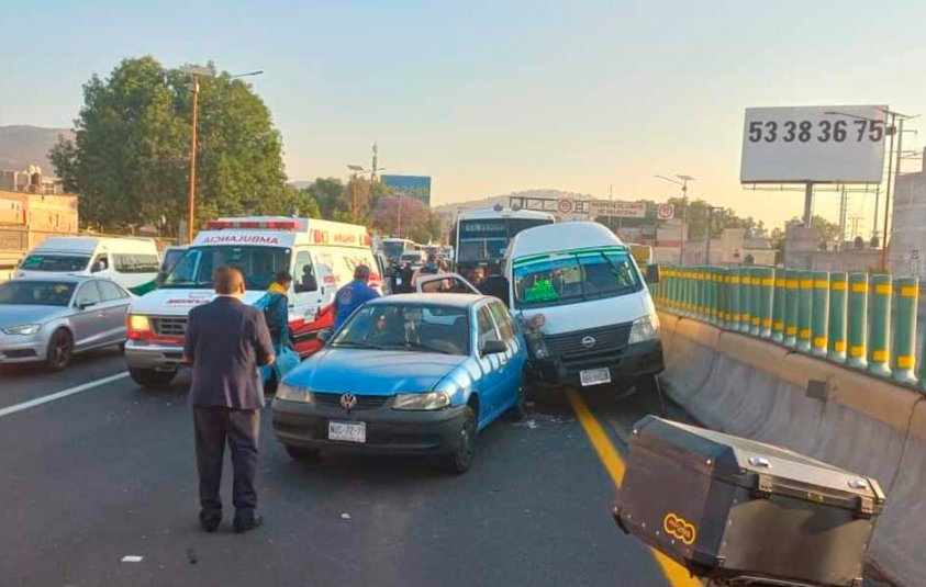 Choque en la autopista México-Pachuca deja diez lesionados