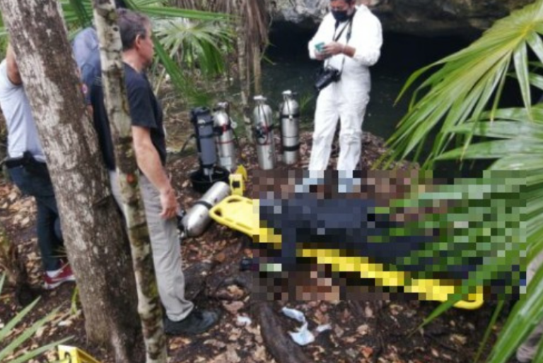 Rescatan cuerpo sin vida de buzo ruso en un cenote de Tulum