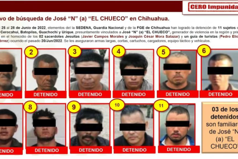 Detienen a 11 personas vinculadas con ‘El Chueco’, presunto asesino de sacerdotes en Chihuahua