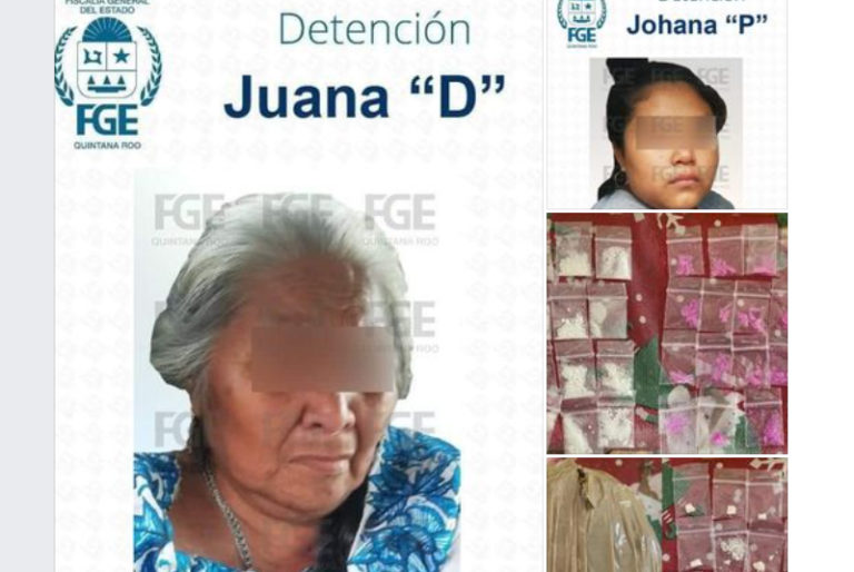 “Mamá coco” y su cómplice fueron detenidas por la posesión de más 80 dosis de crack en Felipe Carrillo Puerto