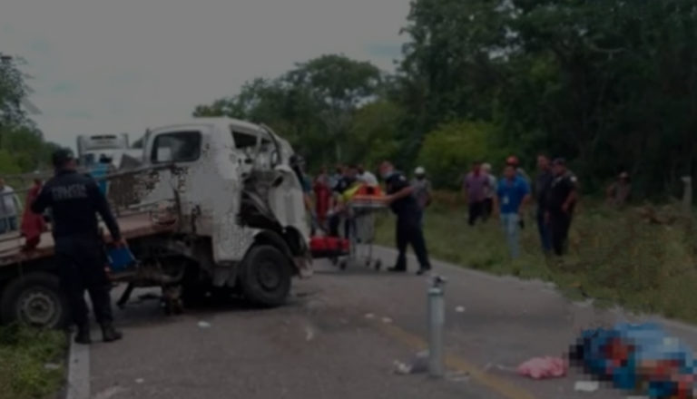 Accidente vehicular deja cuatro muertos en la carretera Celestún-Kinchil, en Yucatán